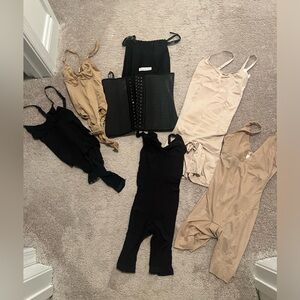 Bundle of shapewear. SKIMS / SPANX Sculpting bodysuits.Black /Onyx /Nude /Tan
